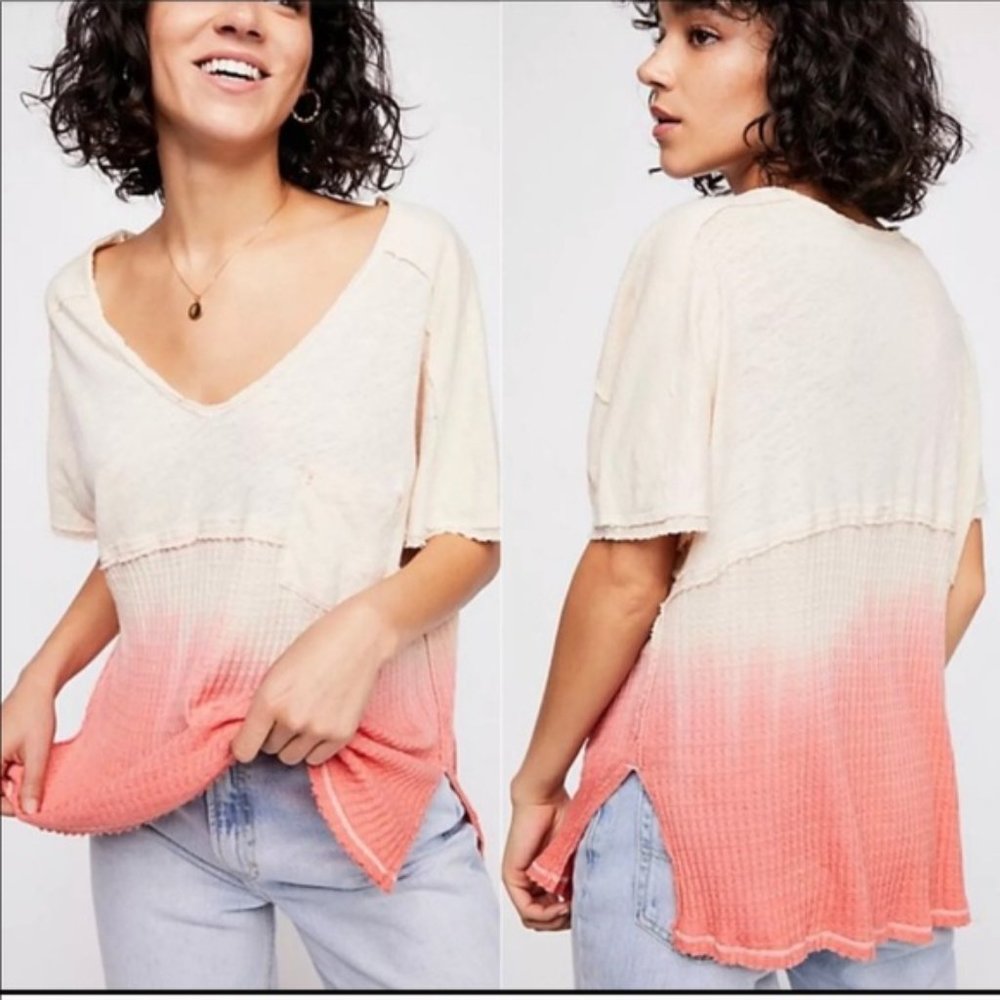 Free People Sun Dial Ombre Dip-dye Tee shirt S